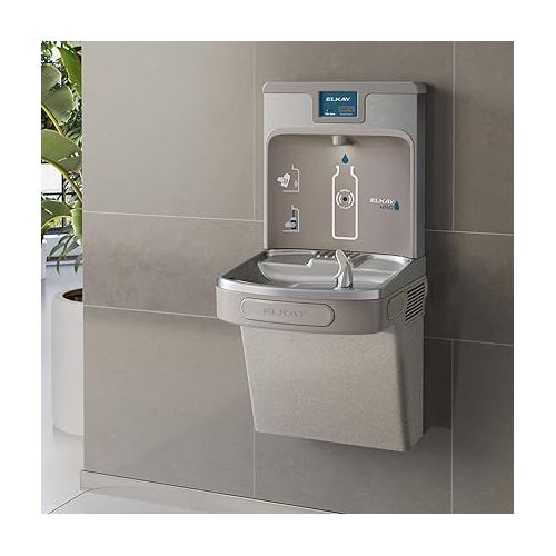  Elkay LZS8WSLP Enhanced ezH2O Bottle Filling Station & Single ADA Cooler Filtered Refrigerated Light Gray