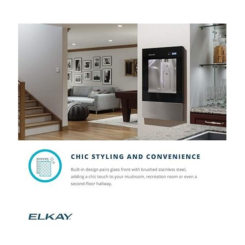  Elkay LBWD06BKK ezH2O Liv Built-in Filtered Water Dispenser, Remote Chiller, Midnight