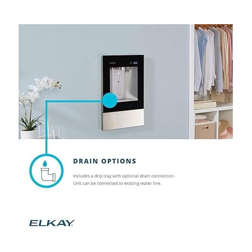  Elkay LBWD06BKK ezH2O Liv Built-in Filtered Water Dispenser, Remote Chiller, Midnight