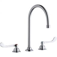 Elkay LK800GN08T6 Chrome Concealed Deck Faucet with 8 Gooseneck Spout and 6 Wristblade Handles