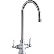 Elkay LK500GN08L2 Single Hole Concealed Deck Faucet with Gooseneck Spout and Lever Handles, Chrome