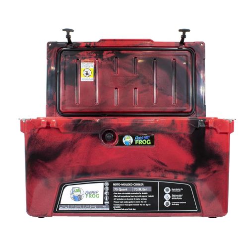  Elkton Frosted Frog Red Camo 75 Quart Ice Chest Heavy Duty High Performance Roto-Molded Commercial Grade Insulated Cooler