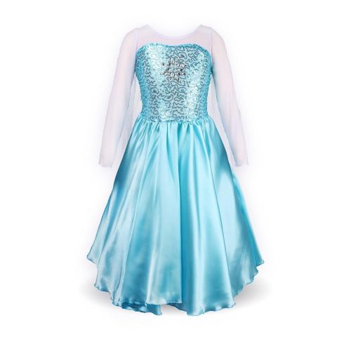  Ella Blu Store Girls Snow Queen Elsa Frozen Halloween Costume Snow Princess Dress 2-10 Years