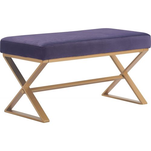  Elle Decor FUCN20044B Aveline Vanity Bench Purple