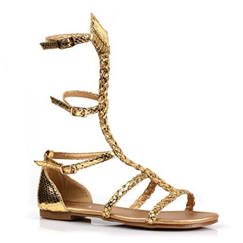  할로윈 용품Ellie Shoes Girls Miriam Gladiator Sandals - Roman Greek Costume Shoes