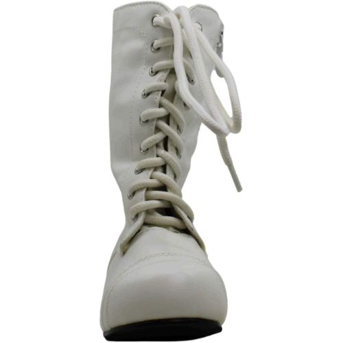  할로윈 용품Ellie Shoes Childrens White Ankle Combat Boot
