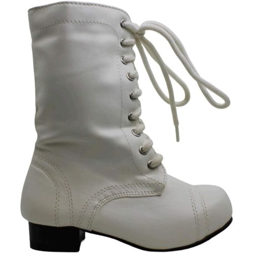 할로윈 용품Ellie Shoes Childrens White Ankle Combat Boot