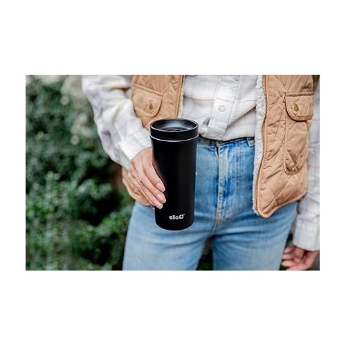  Ello Arabica 14oz Vacuum Insulated Stainless Steel Powder Coat Coffee Travel Mug with Leak-Proof Slider Lid, Keeps Hot for 5 Hours, Perfect for Coffee or Tea, BPA-Free Tumbler