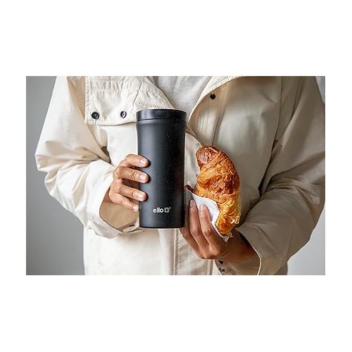  Ello Arabica 14oz Vacuum Insulated Stainless Steel Powder Coat Coffee Travel Mug with Leak-Proof Slider Lid, Keeps Hot for 5 Hours, Perfect for Coffee or Tea, BPA-Free Tumbler