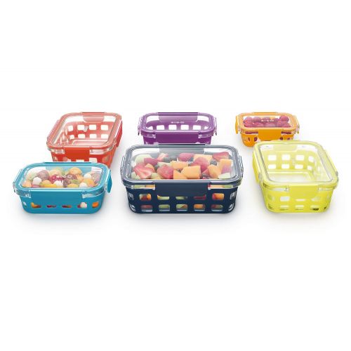  Ello DuraGlass BPA-Free Glass Food Storage Containers with Lids and Silicone Protection