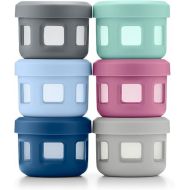 Ello Reusable Condiment Containers 4oz each with Screw-on Leak Proof Lid | Perfect for Salad Dressing Sauce Dips Lunchbox Picnic Travel Bento Box | BPA-Free | Dishwasher Safe