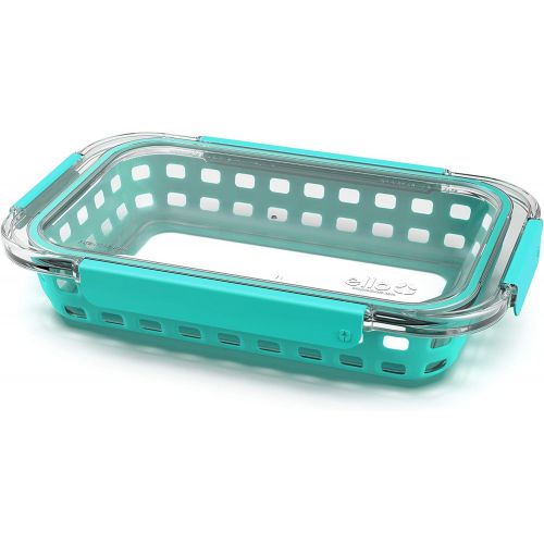  Ello Duraglass Bakeware - Glass Baking Dish with Airtight Lid and Silicone Sleeve Trivet - Freezer to Oven Safe (7 x 11-2 Quart, Aquaviva)