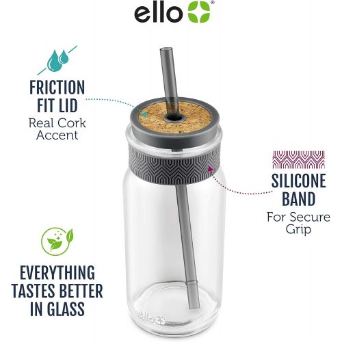  [아마존베스트]Ello Kella Glass Tumbler with Straw