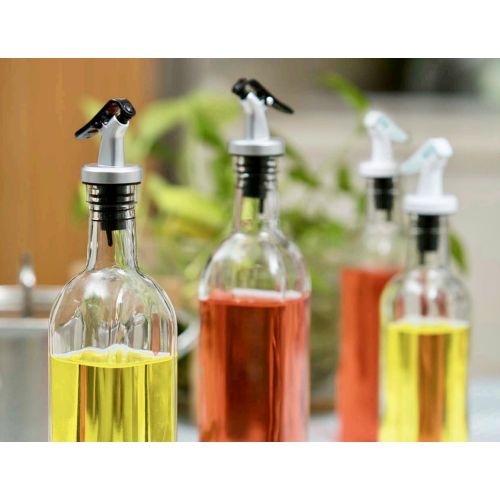  Ellora Farms | Venus Olive Oil Sprayer, Liquor Dispenser Wine Pourers Flip Top Beer Bottle Cap Stopper, bpa-free, Fits bottle 16 oz bottles or mouths 14 mm-18 mm, Pack of 4