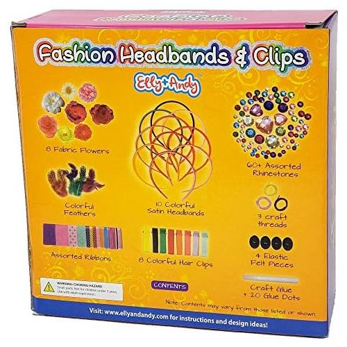  [아마존베스트]Elly & Andy 18 Fashion Headbands & Hair Clips for Girls Jewelry Making Kit - Best Gift for Girls Ages 3, 4, 5, 6, and 7 - DIY Headbands Kit Great for Creative Arts and Crafts Party