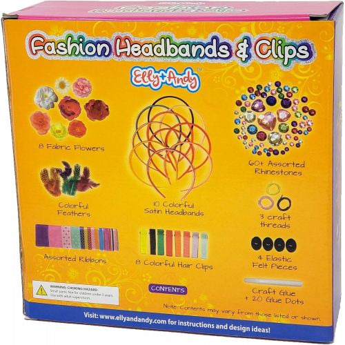  [아마존베스트]Elly & Andy 18 Fashion Headbands & Hair Clips for Girls Jewelry Making Kit - Best Gift for Girls Ages 3, 4, 5, 6, and 7 - DIY Headbands Kit Great for Creative Arts and Crafts Party