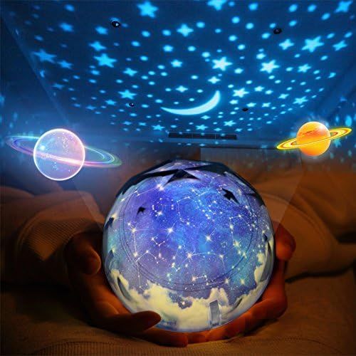  [아마존베스트]Elmchee Star Night Light for Kids, Universe Night Light Projection Lamp, Romantic Star Sea Birthday New Projector lamp for Bedroom - 3 Sets of Film