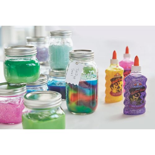  [아마존베스트]Elmers Liquid Glitter Glue, Great For Making Slime, Washable, Assorted Colors, 6 Ounces Each, 4 Count