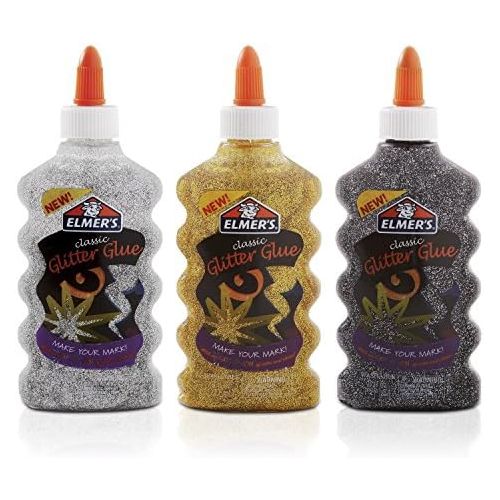  [아마존베스트]Elmers Liquid Glitter Glue, Washable, Assorted Colors, 6 Ounces, 3 Count - Great for Making Slime - 2046215