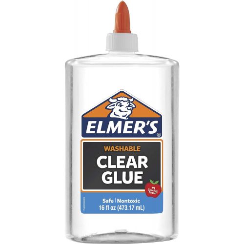  [아마존베스트]Elmers Liquid School Glue, Clear, Washable, 16 Ounces - Great for Making Slime