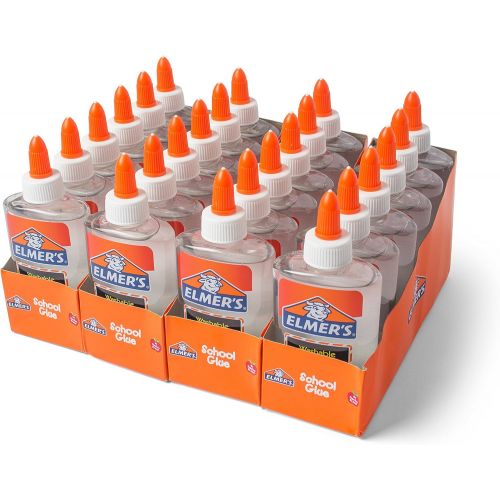  [아마존베스트]Elmers Liquid School Glue, Clear, Washable, 5 Ounces, 24 Count - Great for Making Slime