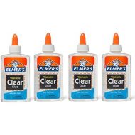 [아마존베스트]Elmers Liquid School Glue, Clear, Washable, 5 Ounces, 4 Count - Great for Making Slime