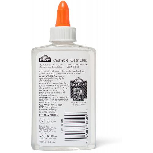  [아마존베스트]Elmers Liquid School Glue, Clear, Washable, 5 Ounces, 4 Count - Great for Making Slime