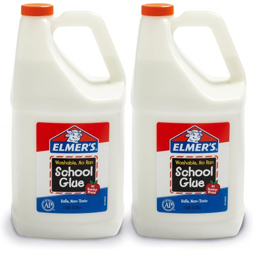  [아마존베스트]Elmers Liquid School Glue, Washable, 1 Gallon, 2 Count - Great for Making Slime