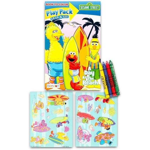  Elmo Sesame Street Paint With Water Super Set for Girls Kids Bundle ~ Deluxe Mess-Free Book with Water Surprise Brush, Mini Coloring Book, and Stickers (Sesame Street Party Supplies)