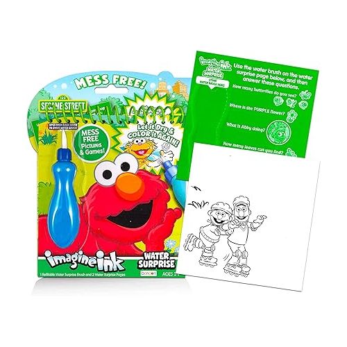  Elmo Sesame Street Paint With Water Super Set for Girls Kids Bundle ~ Deluxe Mess-Free Book with Water Surprise Brush, Mini Coloring Book, and Stickers (Sesame Street Party Supplies)