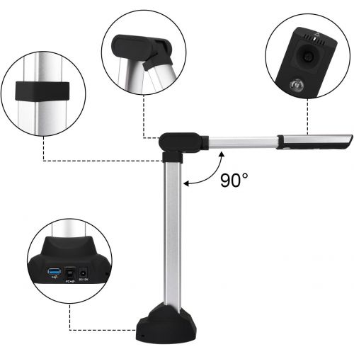  [아마존베스트]Eloam eloam Document Camera with HD CMOS Sensor and OCR Function Time Shooting for Office, Classrooms, Labs, Meeting Room Shooting for Office, Classrooms, Labs, Meeting Room