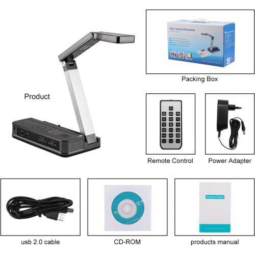  [아마존베스트]eloam Portable Document Camera HDMI, VGA Port， OCR Visual Presenter for Office,School,Meeting,Training, Labs Presentation