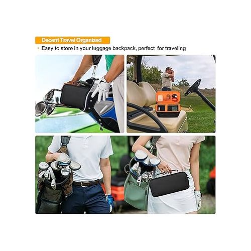  Carrying Case for Bushnell Wingman View GPS Golf Speaker, Golf Bluetooth Speaker Travel Bag Storage Holder, Extra Mesh Pocket Fits USB Charging Cable Remote. Black