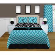 /EloquentInnovations Comforters Bedding Sets, Light Blue Bedding, Blue Comforter, College Comforters Bedding, Chevron Beddin, Damask Bedding, Dorm, Twin XL #1