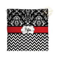 EloquentInnovations Personalized Blankets For Kids - Chevron Black and White, Damask, Red - Kids Blankets - Personalized Thow #218