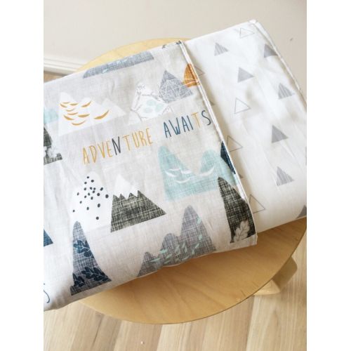  ElskeLittleStyle Adventure awaits! Crib quilt  cot quilt for woodland crib bedding!