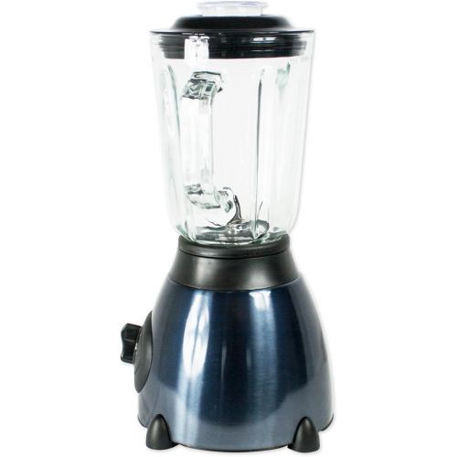  Elta Germany Elta Edelstahl Glas Standmixer (1,5 Liter, Glasgefass, Smoothie-Maker, 500 Watt, 2 Stufen und Turbo Gang, schwarz/blau)