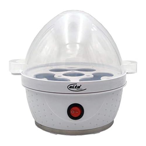  Elta Germany Elta Eierkocher EK-114.1 (360 Watt, fuer bis zu 7 Eier, inklusive Eierstecher und Messbecher, integriertes Edelstahl Heizelement, weiss)