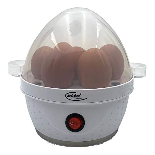  Elta Germany Elta Eierkocher EK-114.1 (360 Watt, fuer bis zu 7 Eier, inklusive Eierstecher und Messbecher, integriertes Edelstahl Heizelement, weiss)
