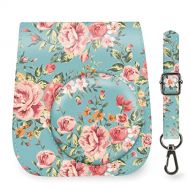 Elvam Camera Case Bag Purse Compatible with Fujifilm Mini 11/ Mini 9 / Mini 8/8+ Instant Camera with Detachable Adjustable Strap - Vintage Flower