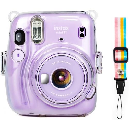  Elvam Camera Clear Protective Case Bag Compatible with Fujifilm Instax Mini 11 Instant Camera with Detachable Adjustable Strap - (05)