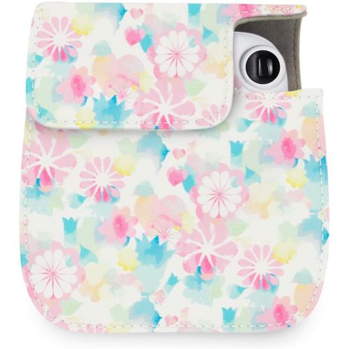  Elvam Camera Case Bag Purse Compatible with Fujifilm Mini 11 / Mini 9 / Mini 8/8+ Instant Camera with Detachable Adjustable Strap - Peach Blossom