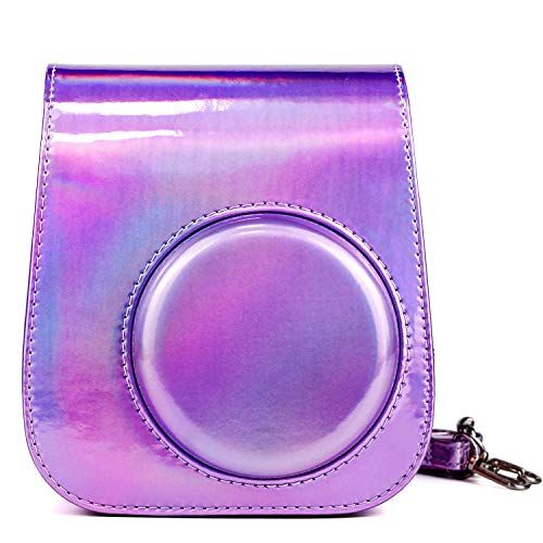  Elvam Camera Case Bag Purse Compatible with Fujifilm Mini 11 / Mini 9 / Mini 8/8+ Instant Camera with Detachable Adjustable Strap - Purple