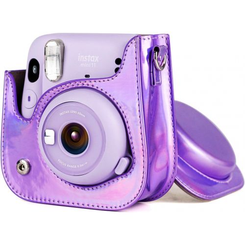  Elvam Camera Case Bag Purse Compatible with Fujifilm Mini 11 / Mini 9 / Mini 8/8+ Instant Camera with Detachable Adjustable Strap - Purple