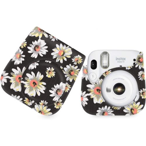  Elvam Camera Case Bag Purse Compatible with Fujifilm Mini 11 / Mini 9 / Mini 8/8+ Instant Camera with Detachable Adjustable Strap - B Flower