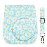 Elvam Camera Case Bag Purse Compatible with Fujifilm Mini 11 / Mini 9 / Mini 8/8+ Instant Camera with Detachable Adjustable Strap - Blue Floral