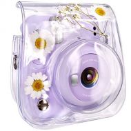 Elvam Camera Case Bag Purse Compatible with Fujifilm Mini 11 / Mini 9 / Mini 8/8+ Instant Camera with Detachable Adjustable Strap - (White Flower)