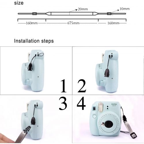  [아마존베스트]Elvam Camera Neck Shoulder Strap Belt in Rainbow Blue Yellow White Pink Color for Digital Camera/Fujifilm Instax Camera Mini 9 / Mini 8 / Mini 8+ / Mini 7s / Mini 25 / Mini 50s / M