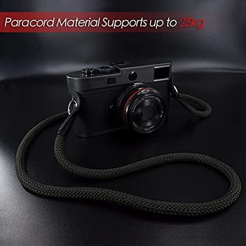  Elvam Paracord Camera Neck Shoulder Strap Belt Compatible with DSLR Camera, SLR Camera, Instant Camera and Digital Camera - Black