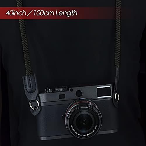  Elvam Paracord Camera Neck Shoulder Strap Belt Compatible with DSLR Camera, SLR Camera, Instant Camera and Digital Camera - Black